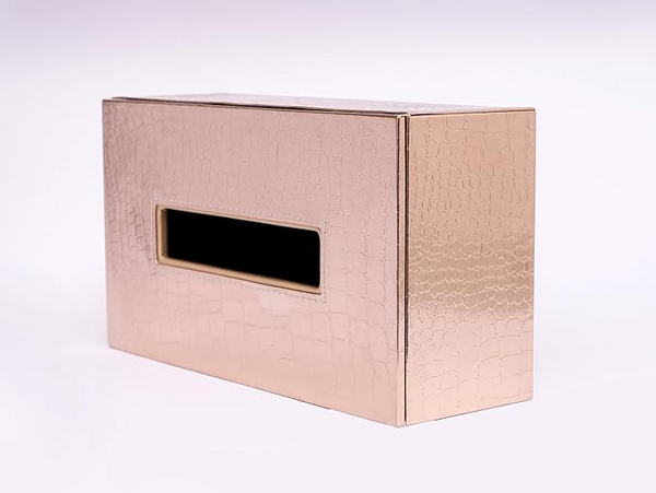 Leather Tissue Box-Rose Gold