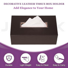 Leather Tissue Box- Black