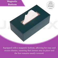 Leather Tissue Box-Bottle Green
