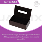 Leather Tissue Box- Black