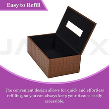 Leather Tissue Box-Tan Brown