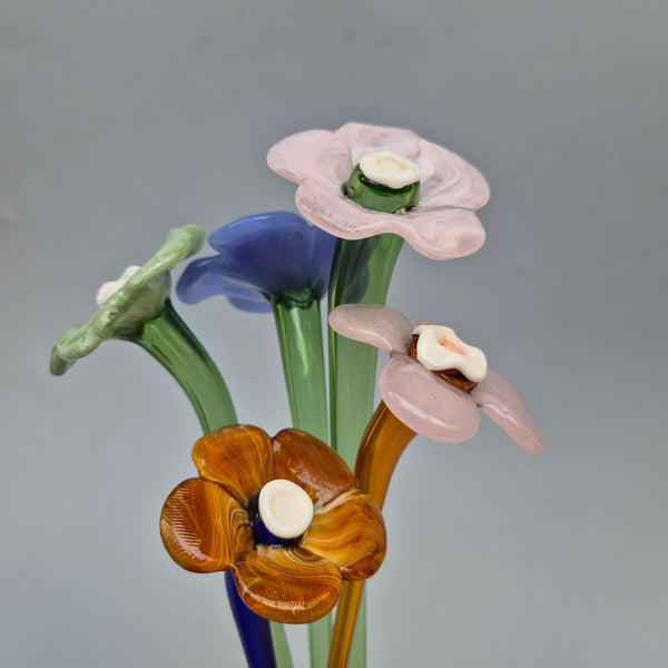 Daisy Glass Flower Stem - Golden Ember