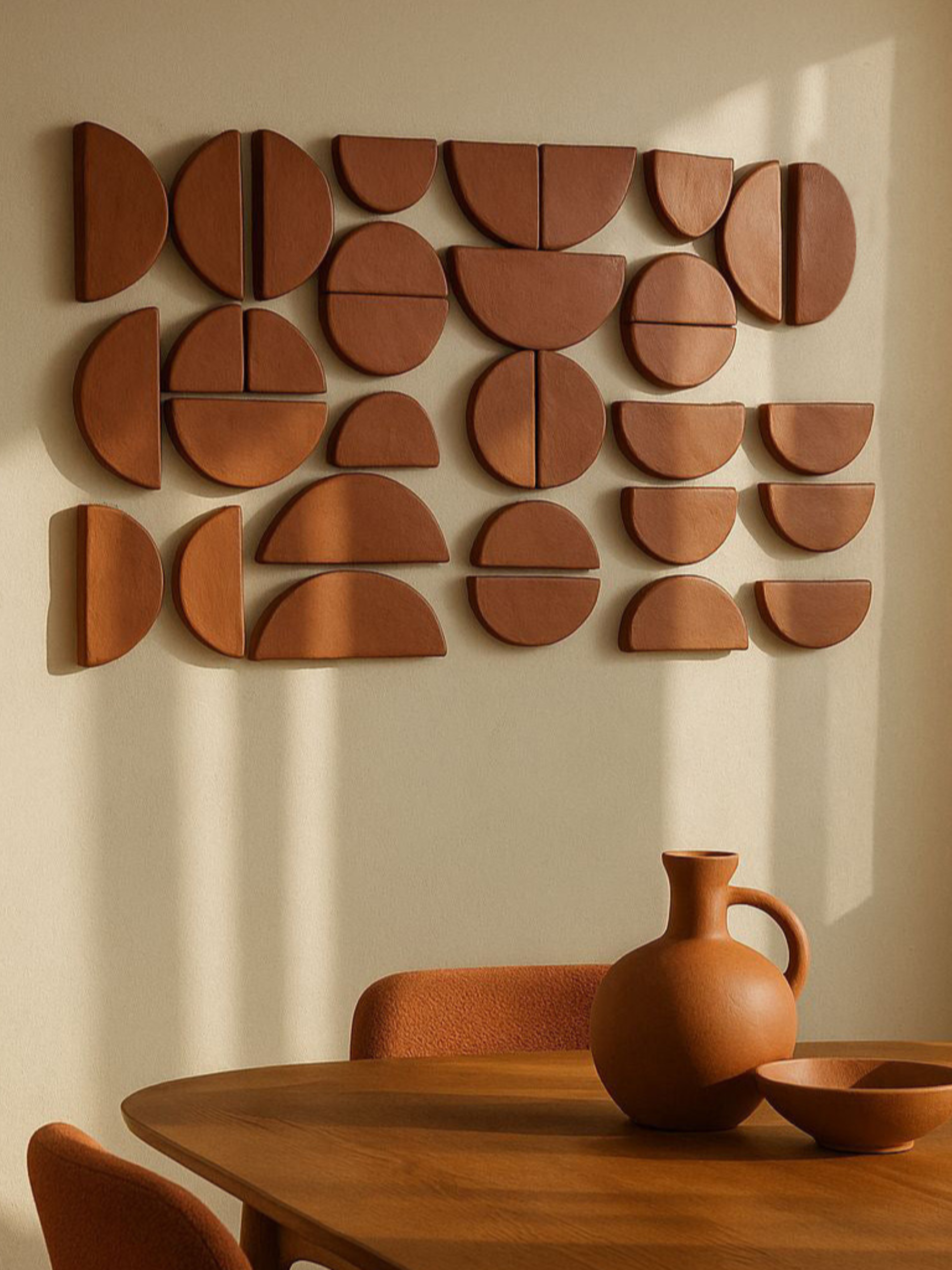 Clay Crescent Terracotta Wall Art for Home Decor