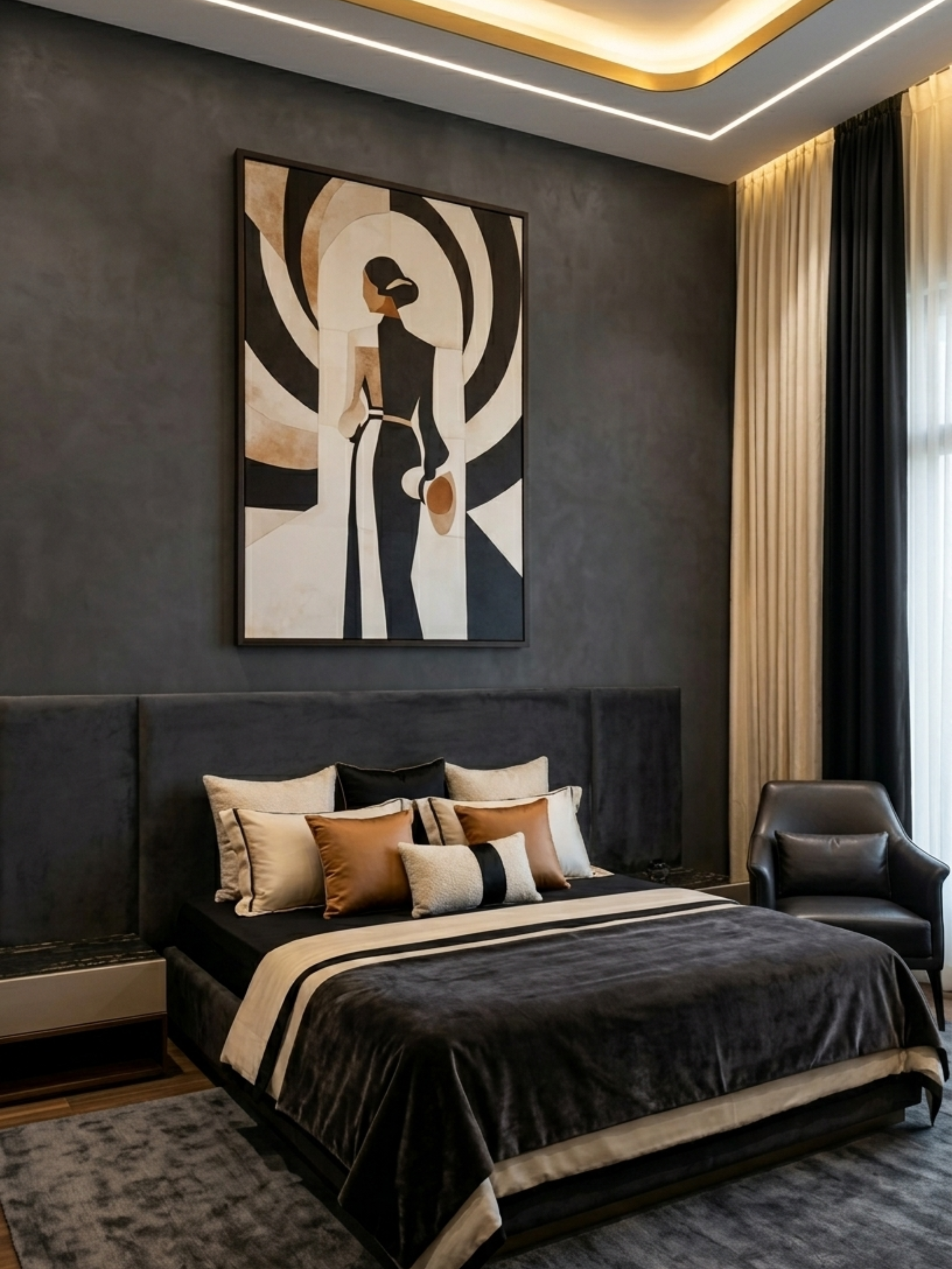 Monochrome Muse Modern Leather Wall Art - Product Image 