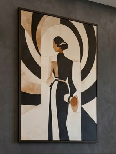 Monochrome Muse Modern Leather Wall Art