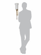 Transitional Antique Brass Long Wall Sconce with Milky Glass Shade