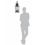 Transitional Black 2-Lights Glass Outdoor Hanging Wall Lamp