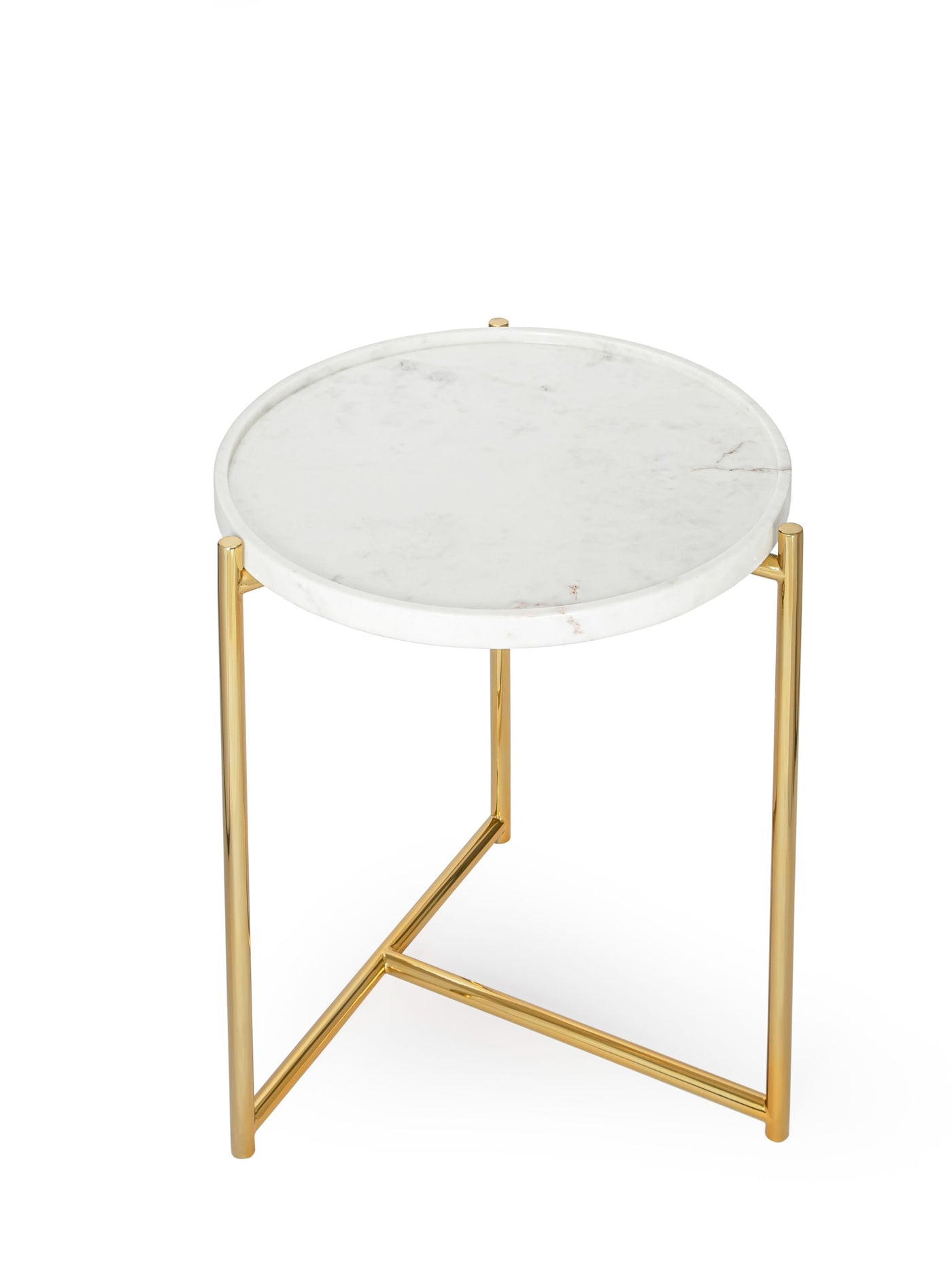 Tri metal Table - White Marble Top