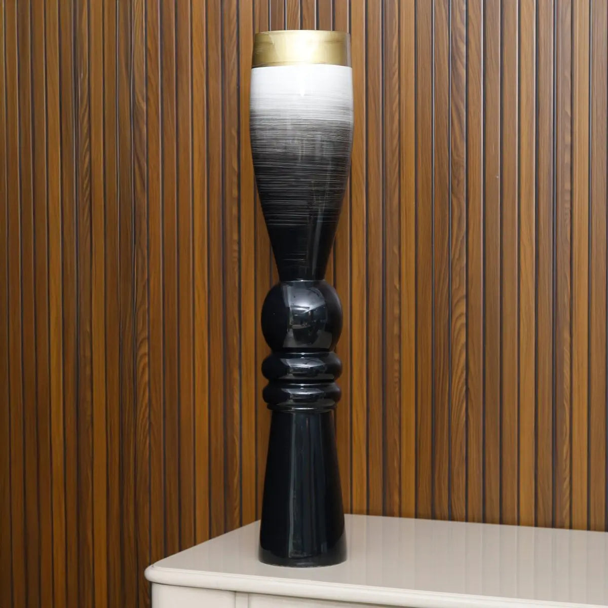 Trumphet Brushed Slate Flower Vase