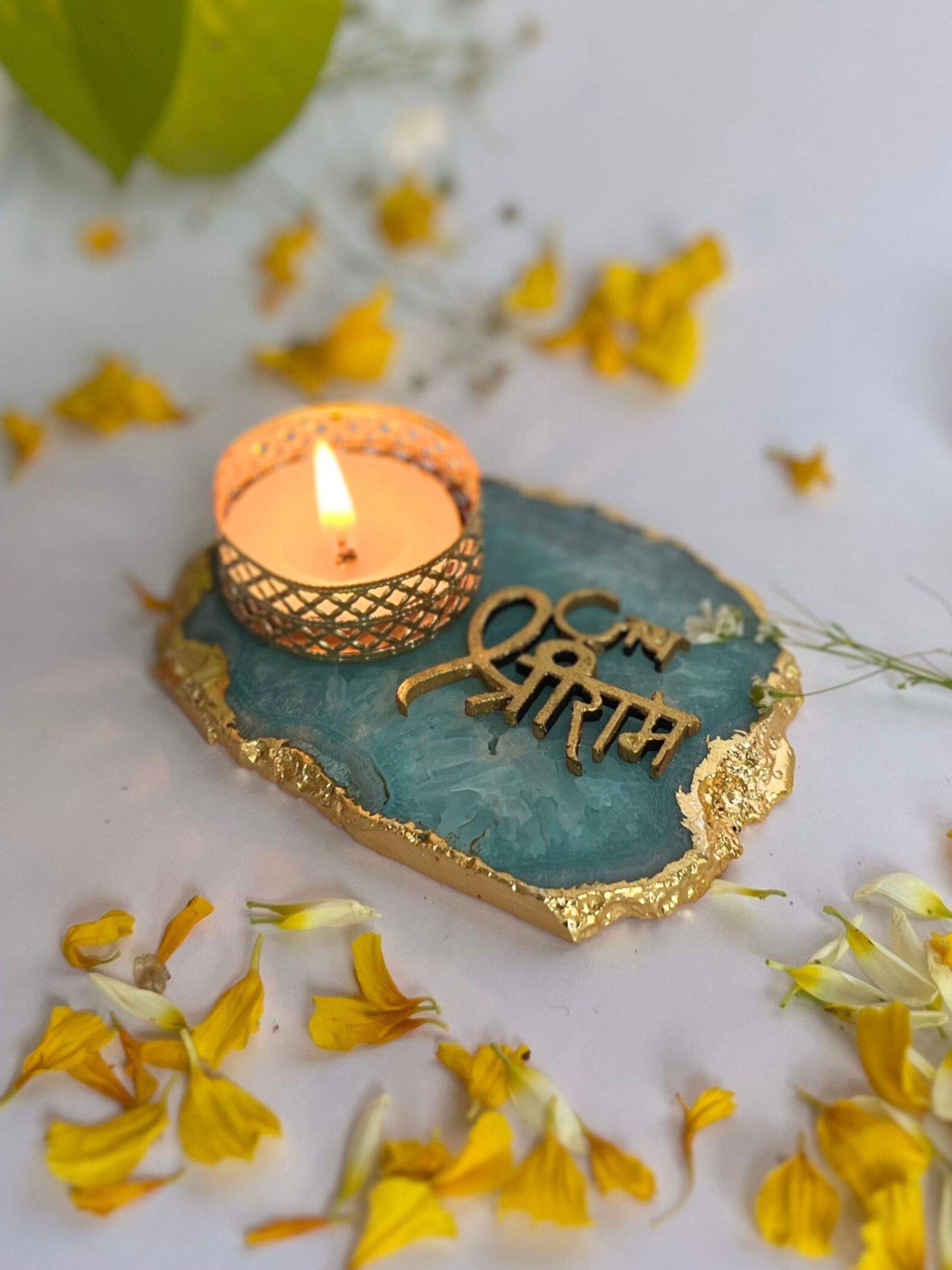 Jai Shree Ram Tea Light Candle Holder Set of 2