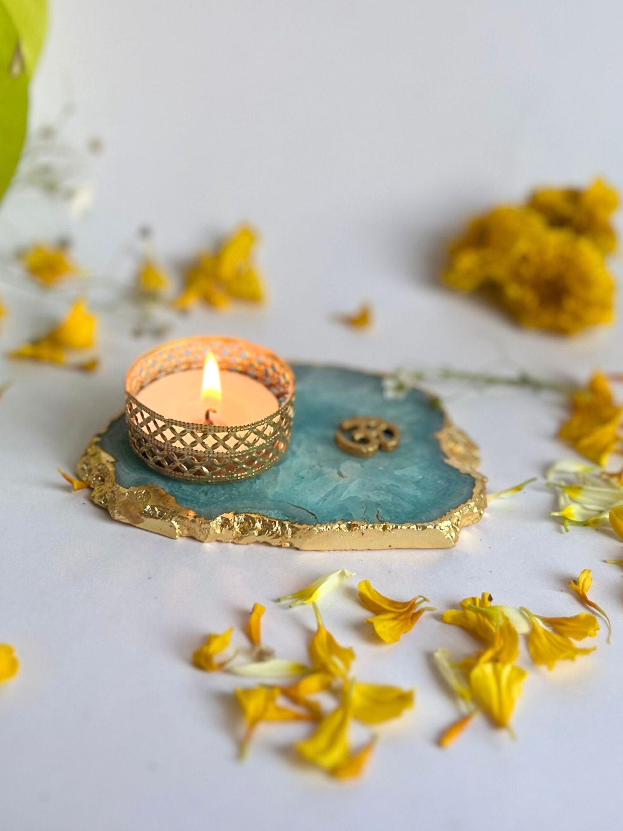 OM Tea Light Candle Holder Set of 2
