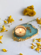 Tea Light Candle Holder with Ganesh Set of 2