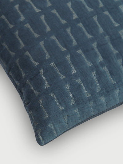 Twig Azure Embroidered Velvet Cushion Cover
