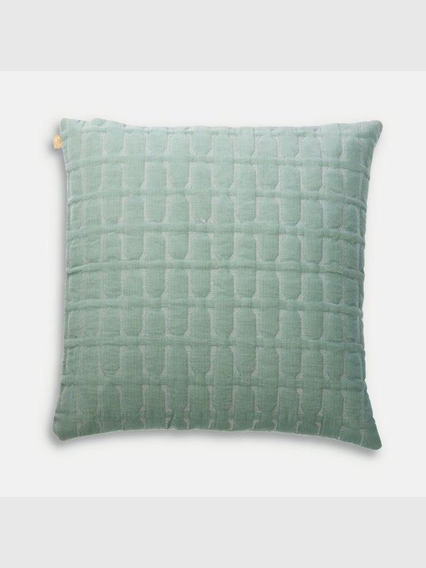 Twig Duck Egg Embroidered Velvet Cushion Cover