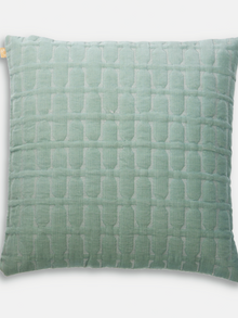 Twig Duck Egg Embroidered Velvet Cushion Cover