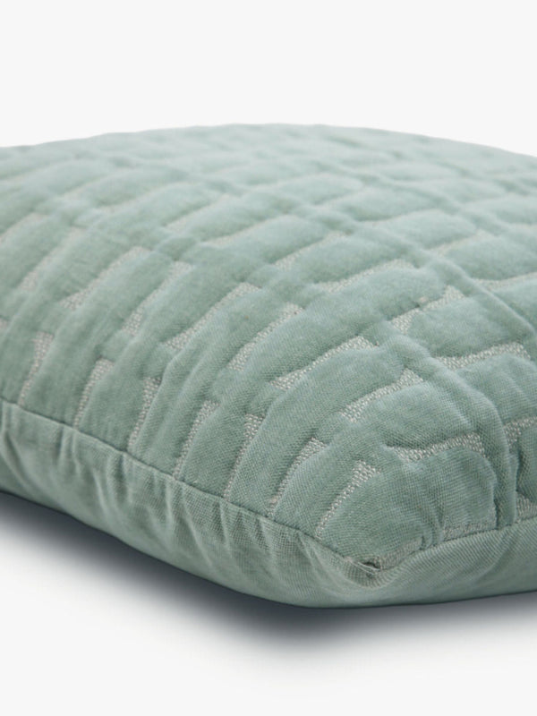 Twig Duck Egg Embroidered Velvet Cushion Cover