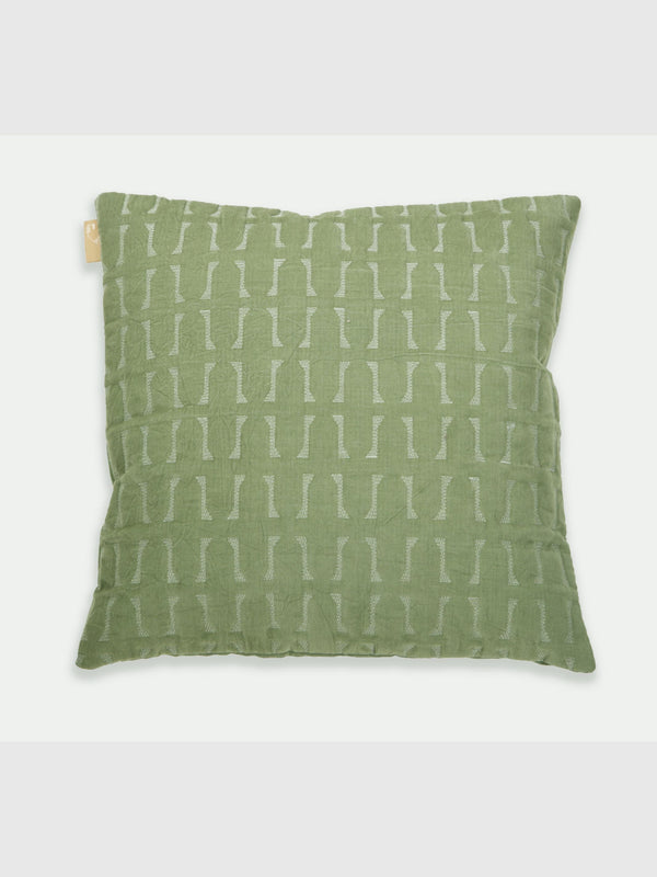 Twig Fern Embroidered Velvet Cushion Cover