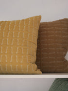 Twig Tan Brown Embroidered Velvet Cushion Cover
