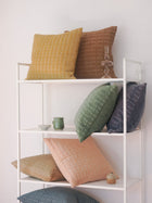 Twig Tan Brown Embroidered Velvet Cushion Cover