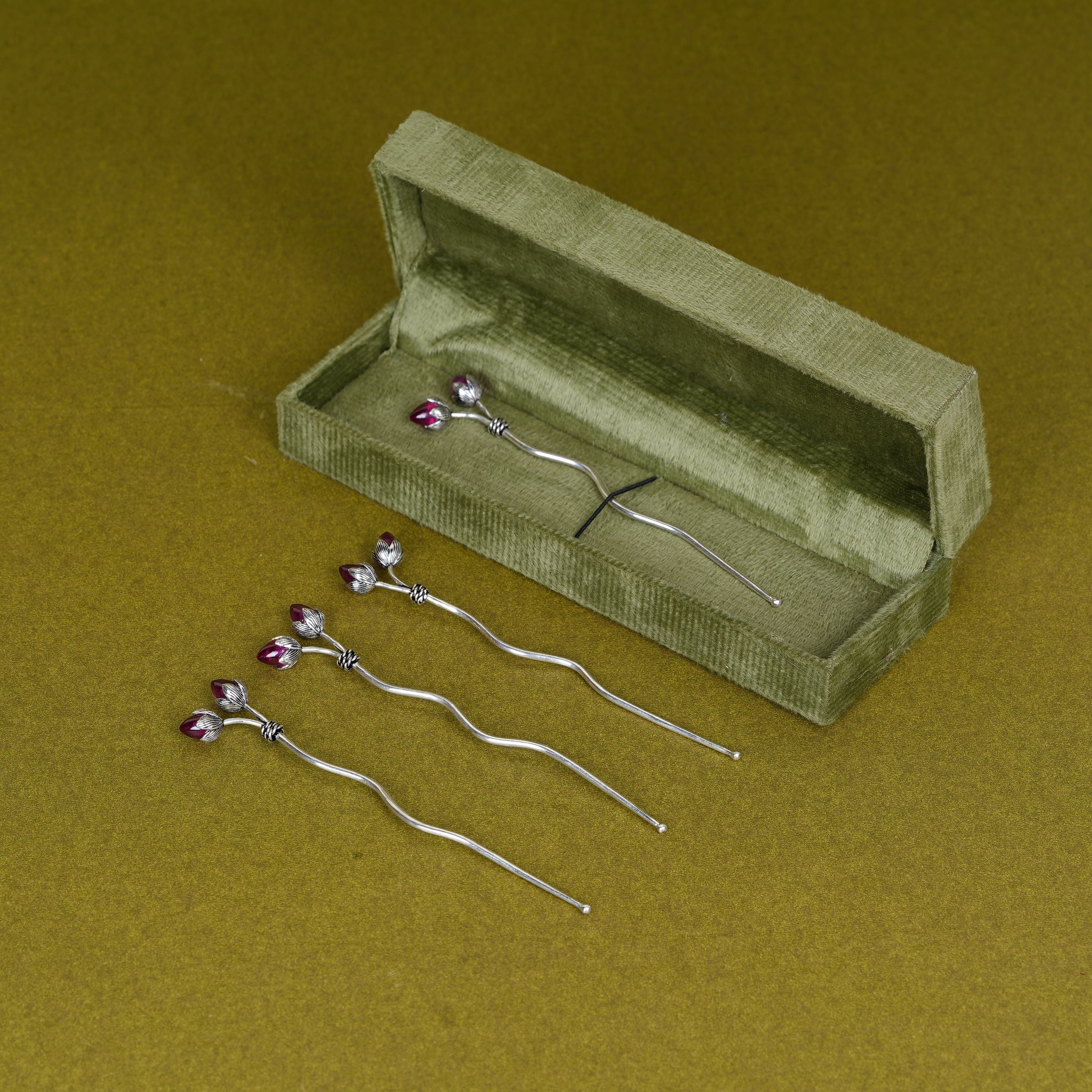 Twin Bud Silver Raj Tilak Stick