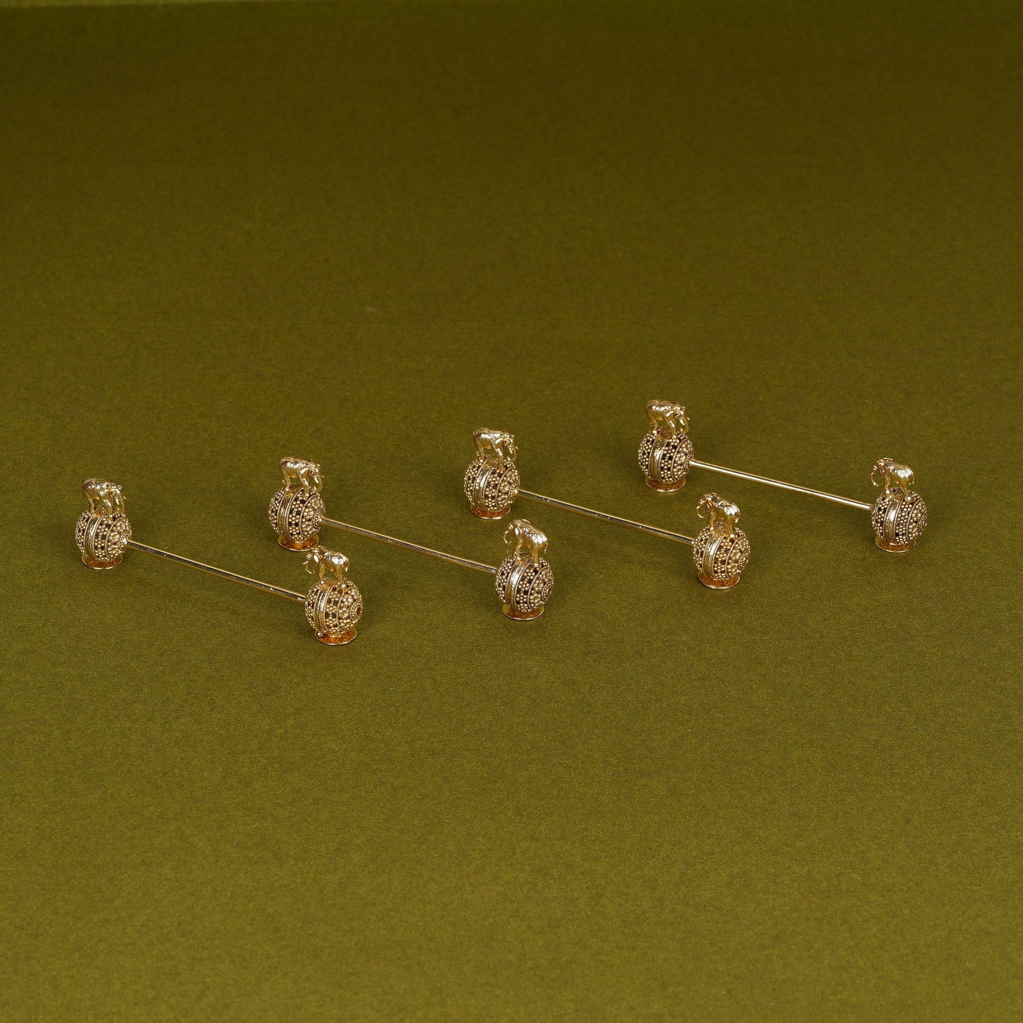 Twin Elephant Spoon Rest on Handcrafted Ball