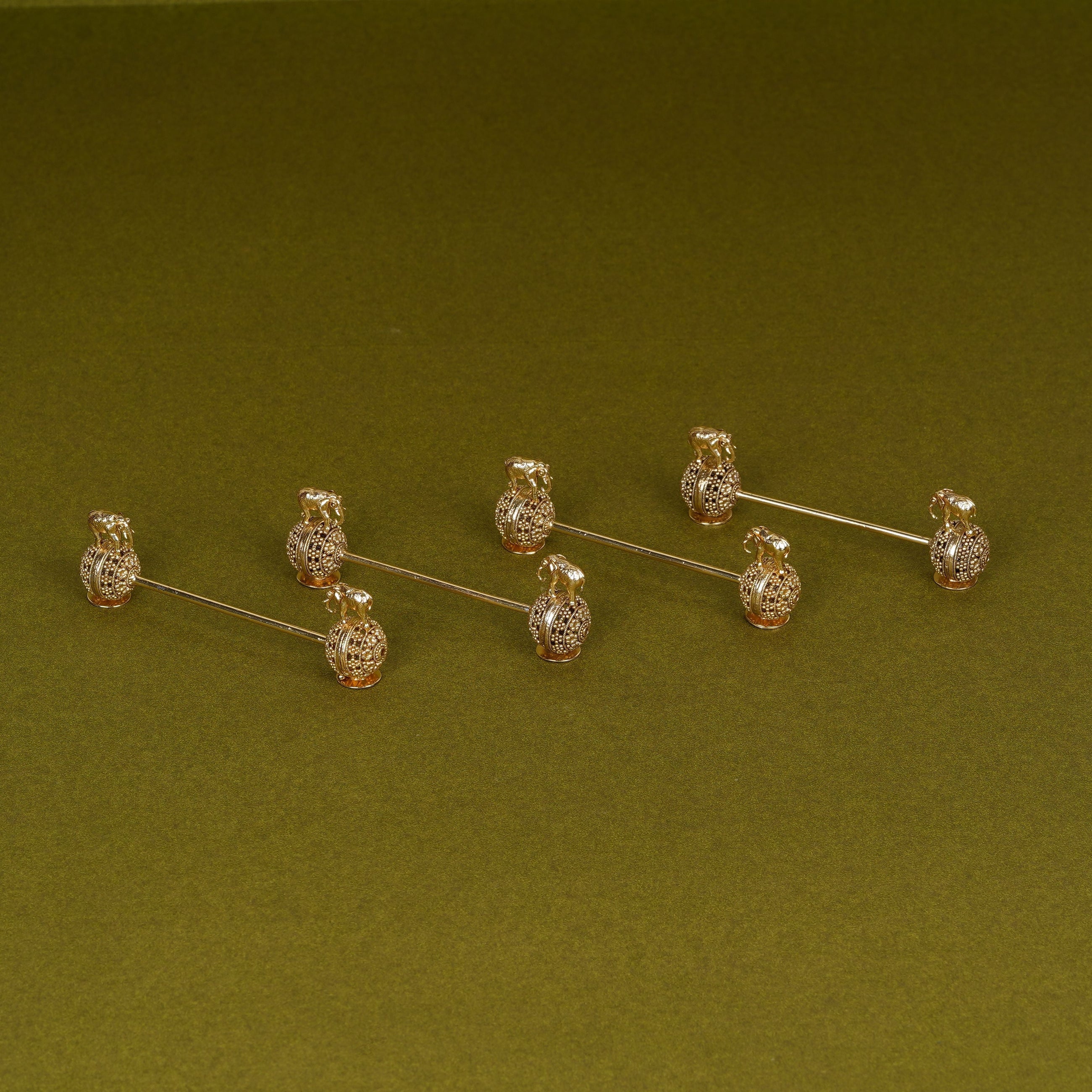 Twin Elephant Spoon Rest on Handcrafted Ball