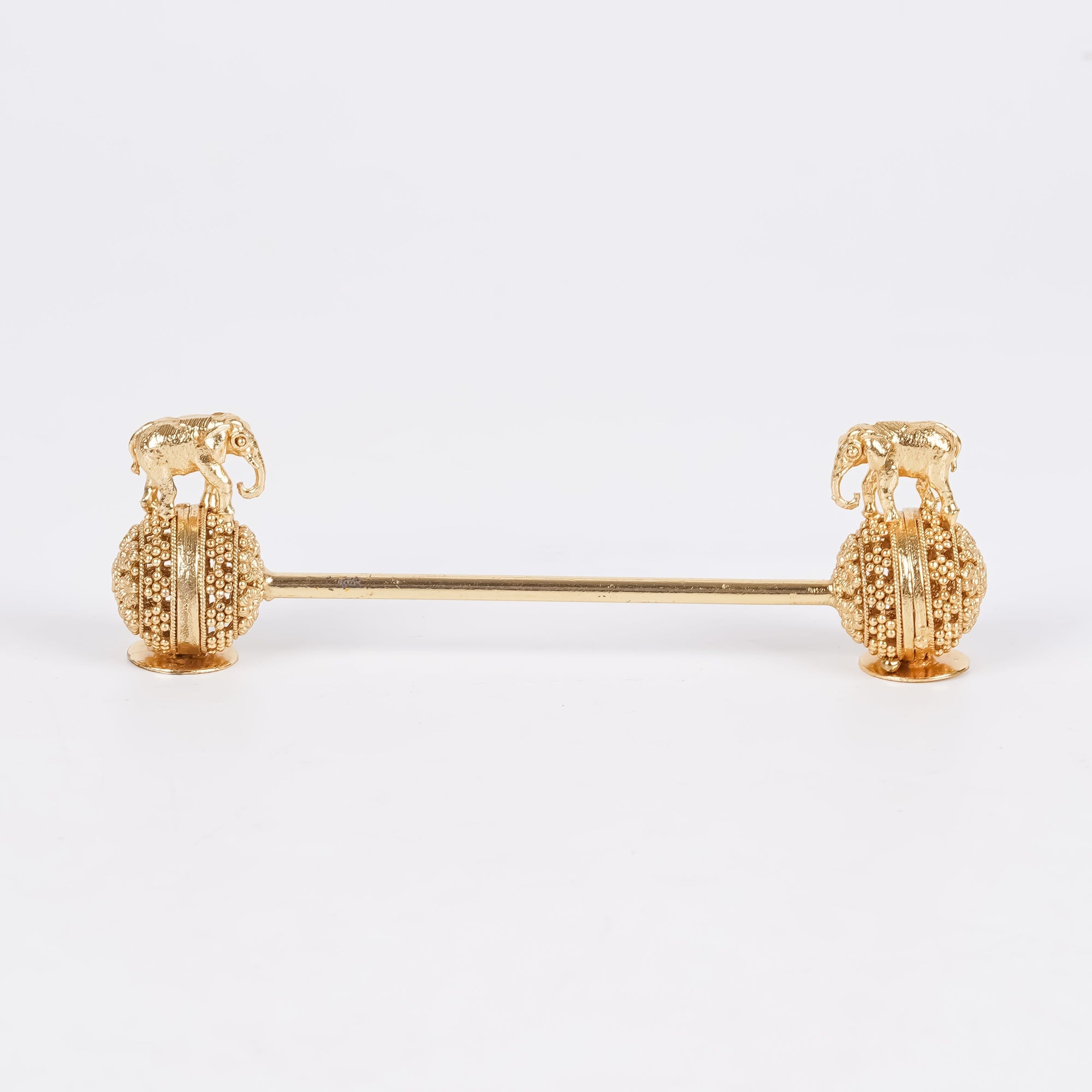 Twin Elephant Spoon Rest on Handcrafted Ball