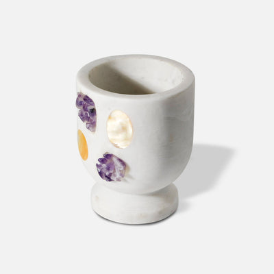 AMY - MARBLE AMETHYST IVORY VASE