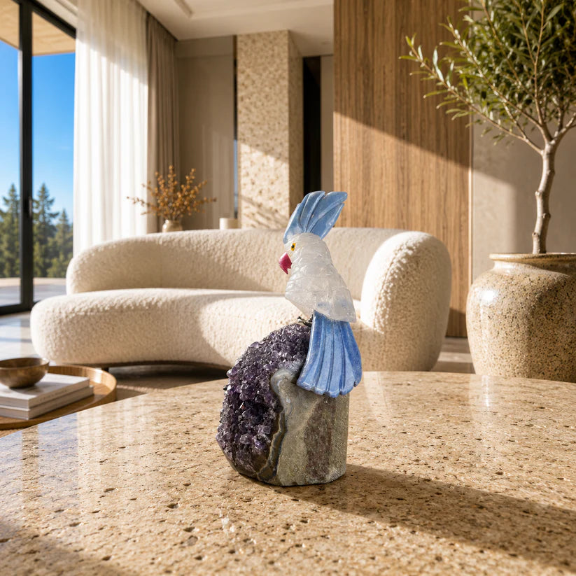 Gemstone Bird Statement Décor