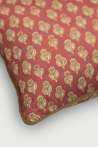 Viola Carmine Cotton Cushion Cover