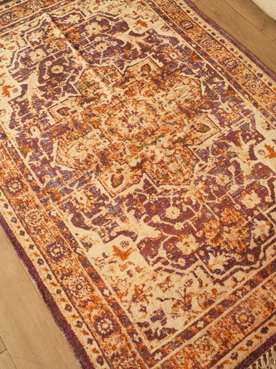 Classic Ivory & Purple Medallion Rug