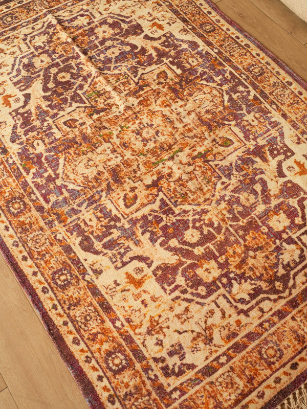 Classic Ivory & Purple Medallion Rug