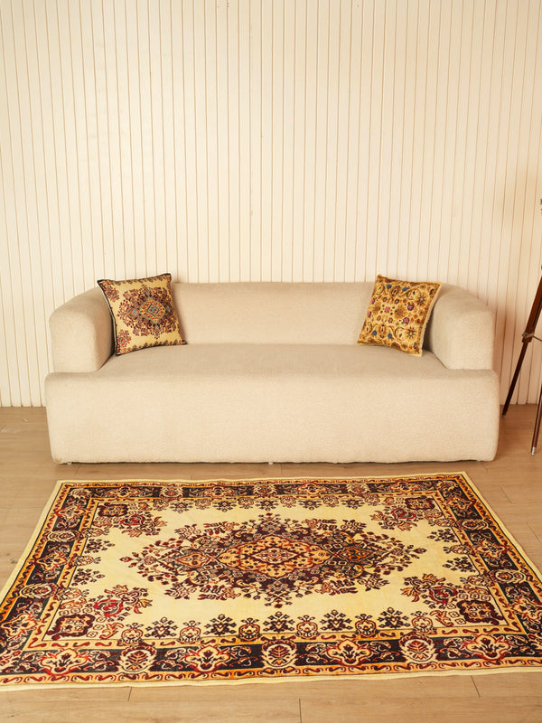 Persian Style Area Rug with Floral Medallion