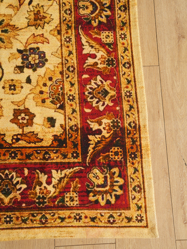 Luxury Oriental Area Rug with Floral Vine Pattern