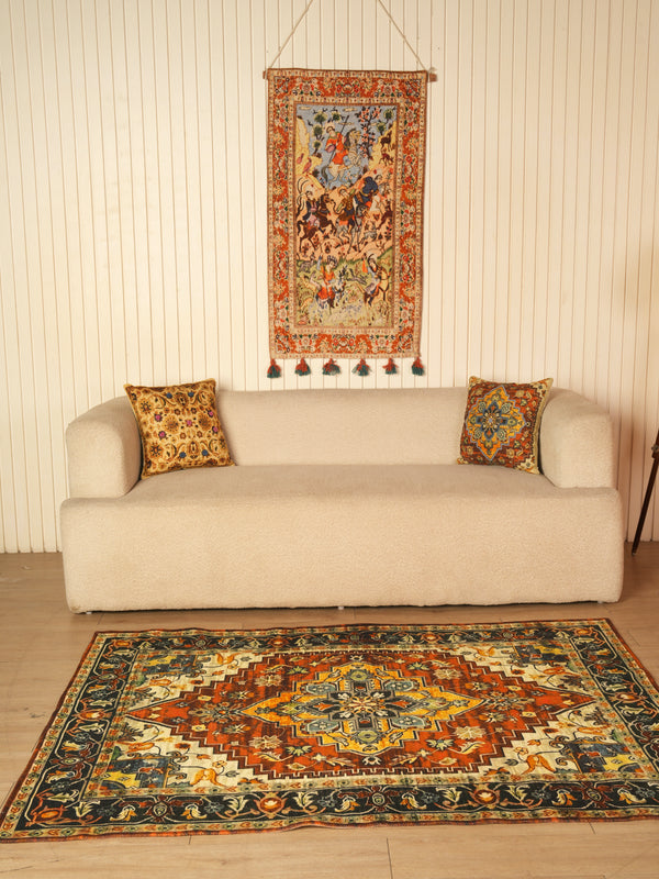 Vintage Geometric Medallion Area Rug
