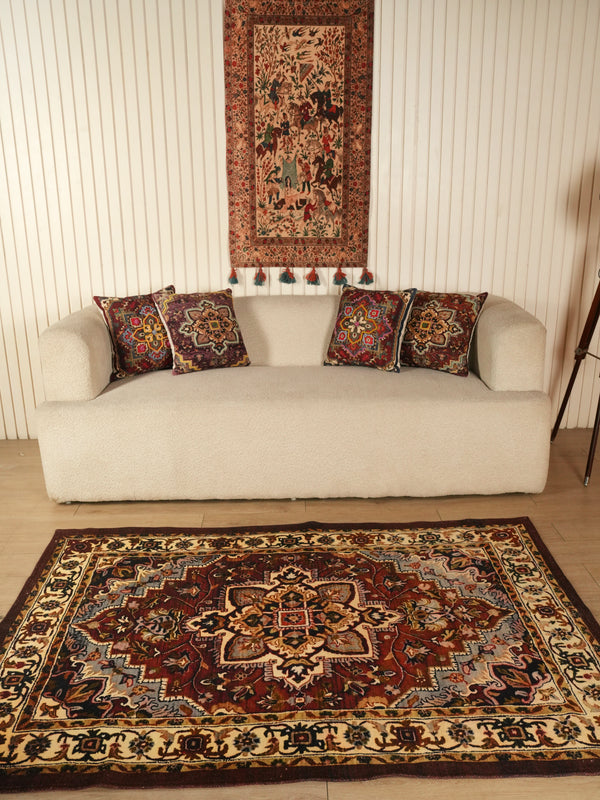 Persian Style Area Rug with Ornate Medallion