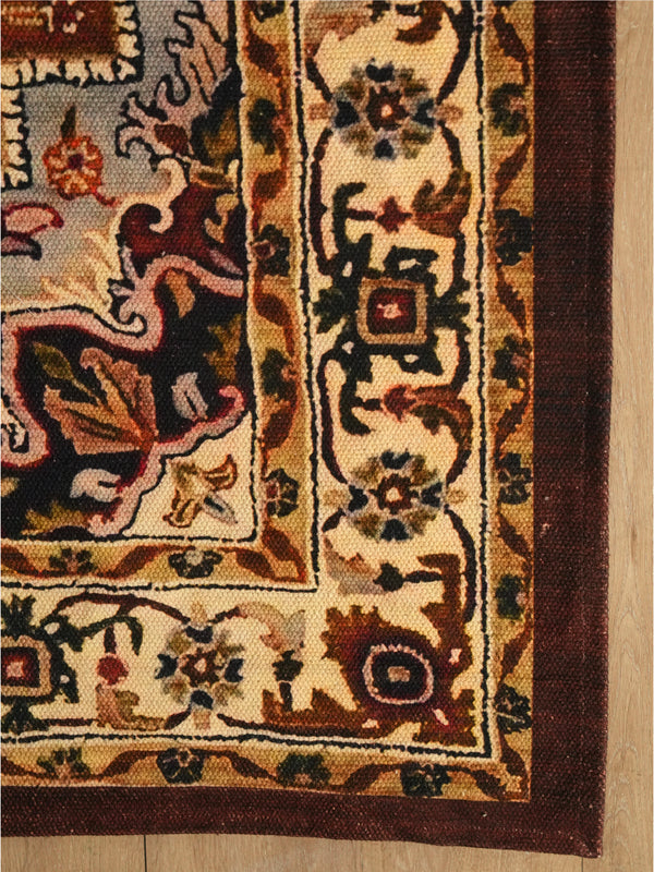 Persian Style Area Rug with Ornate Medallion