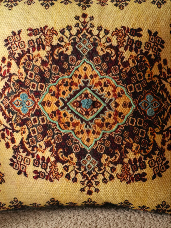 Floral Medallion Cushion Cover for Sofa & Living Room