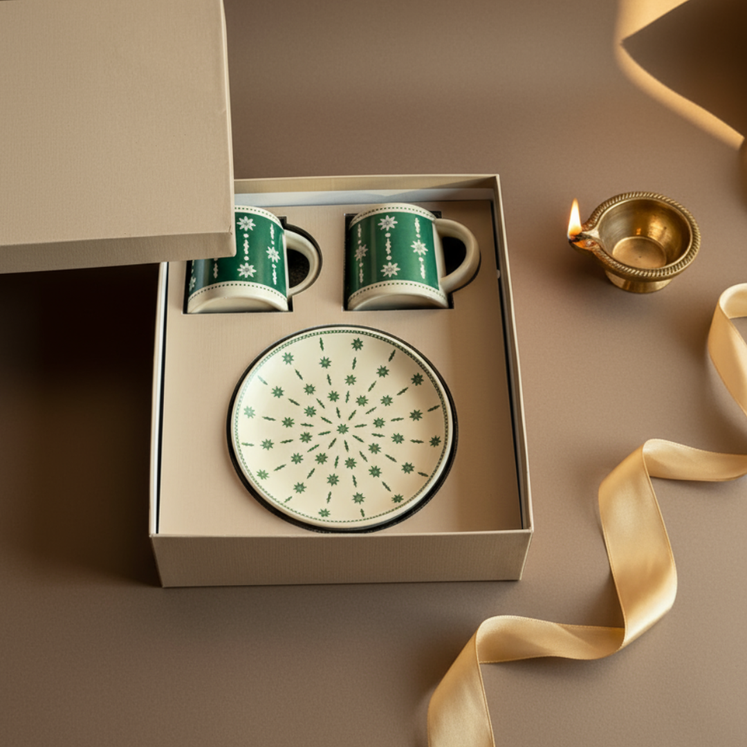 Tarangan Mug & Snack Plate  Duo Gift Set