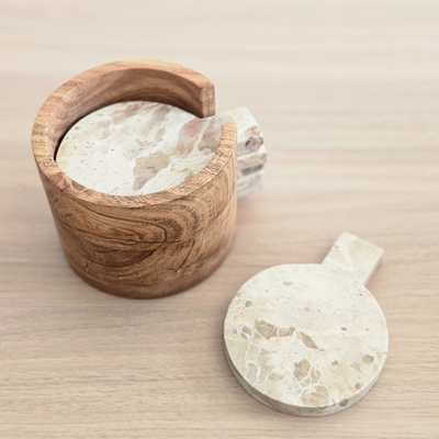 Greenley coasters with wooden stand