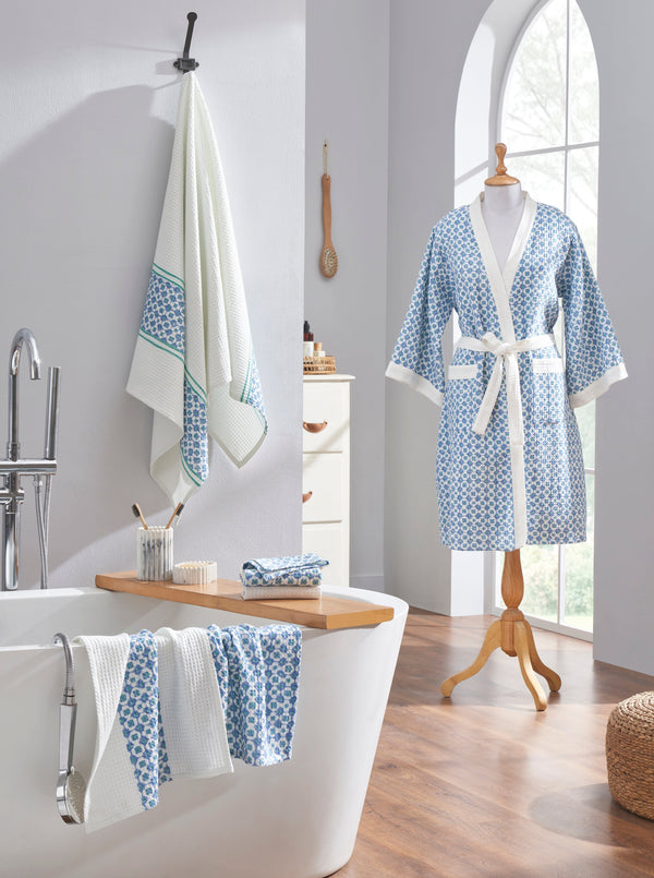 Checkmate Blue Bathrobe