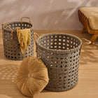 Rattan Rope Handle Planter Grey Wash