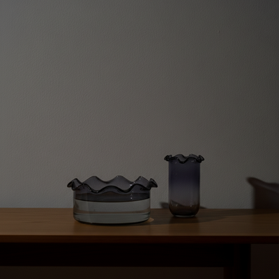 Sculptural Grey - urli Handblown Glass Bowl & Vase