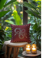 Vasuki Ruby Velvet Cushion