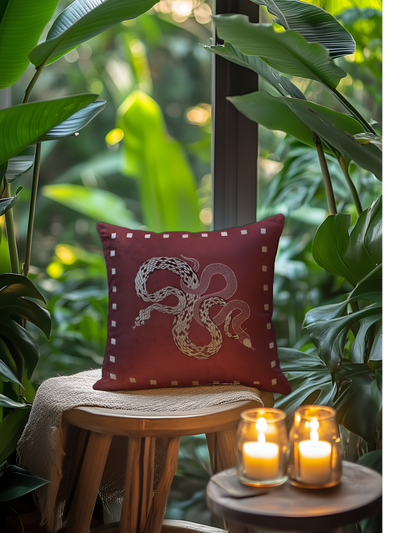 Vasuki Ruby Velvet Cushion
