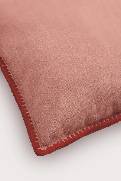 Sofia Dusty Rose Embroidered Cotton Cushion Cover