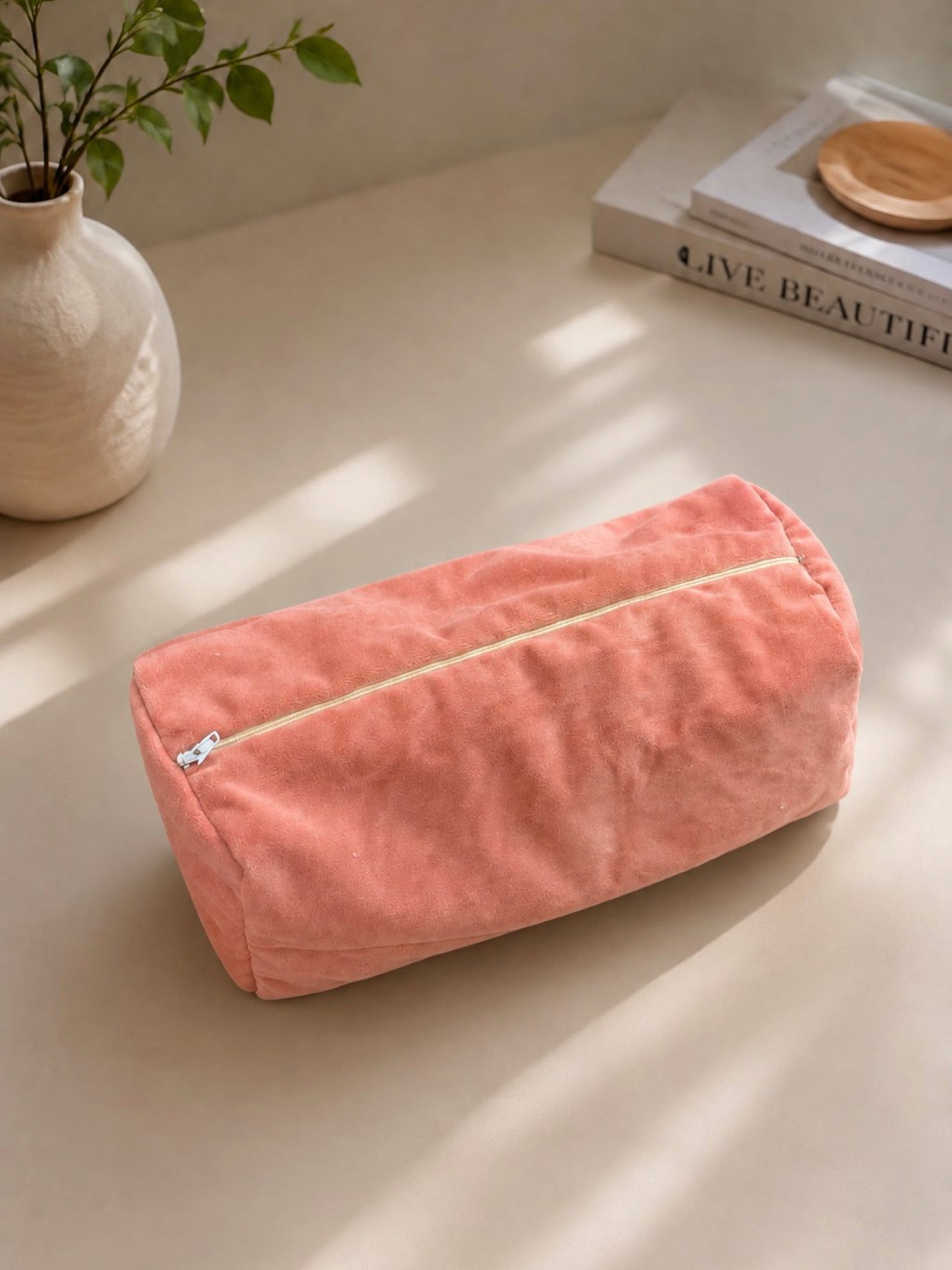 Blush Velvet Travel Pouch Set of 3