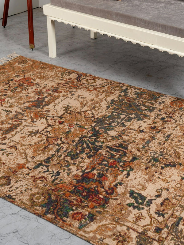 Cotton Printed Rug - Vintage Floral