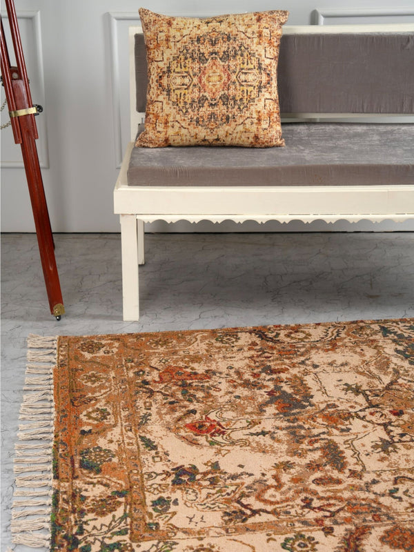 Cotton Printed Rug - Vintage Floral