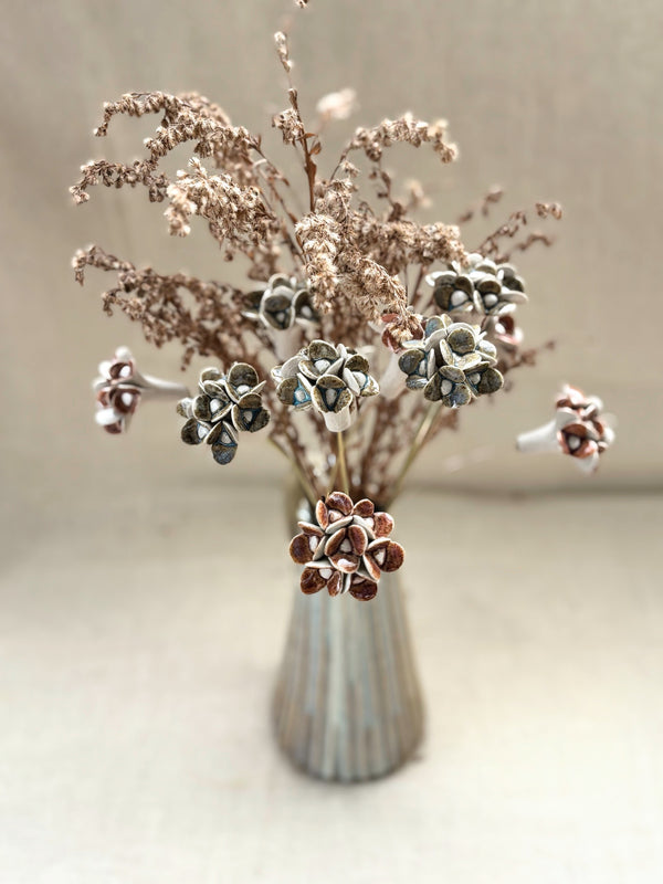 Vintage Hydrengea - Two flower Stem Mixed